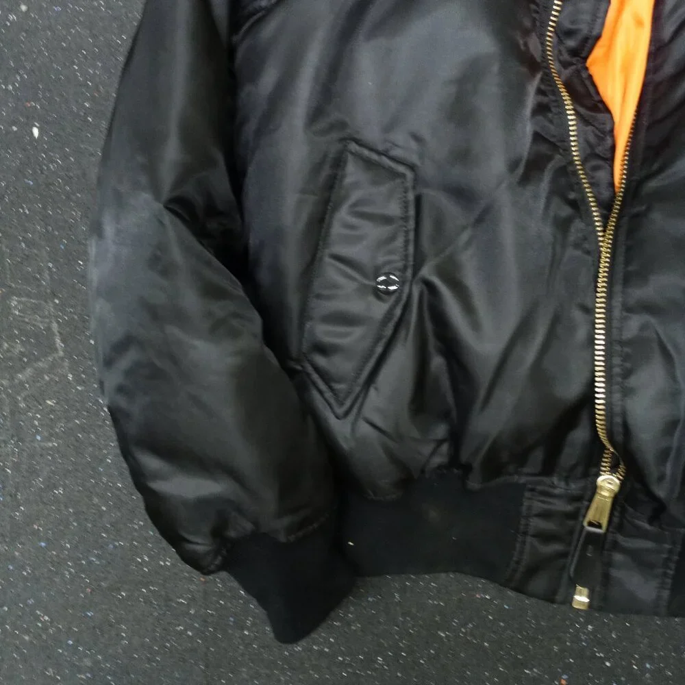 Bravo Series by Burk's Bay NRA Bomber Jacket Men's Medium Black Satin
